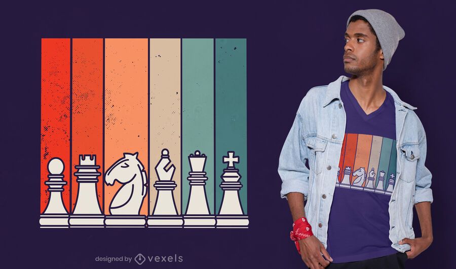 Retro chess t-shirt design Retro chess t-shirt design