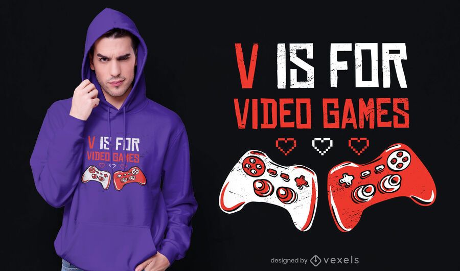 V for video games t-shirt design V for video games t-shirt design