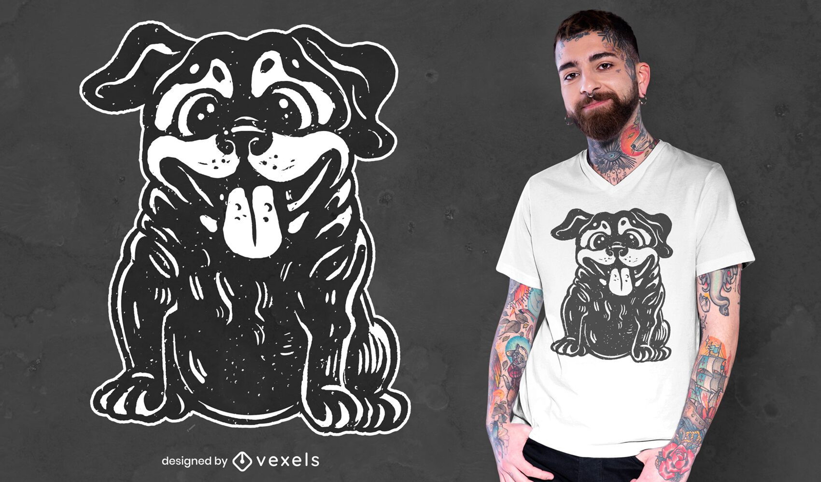 Happy puppy t-shirt design