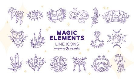 Magic elements icon pack