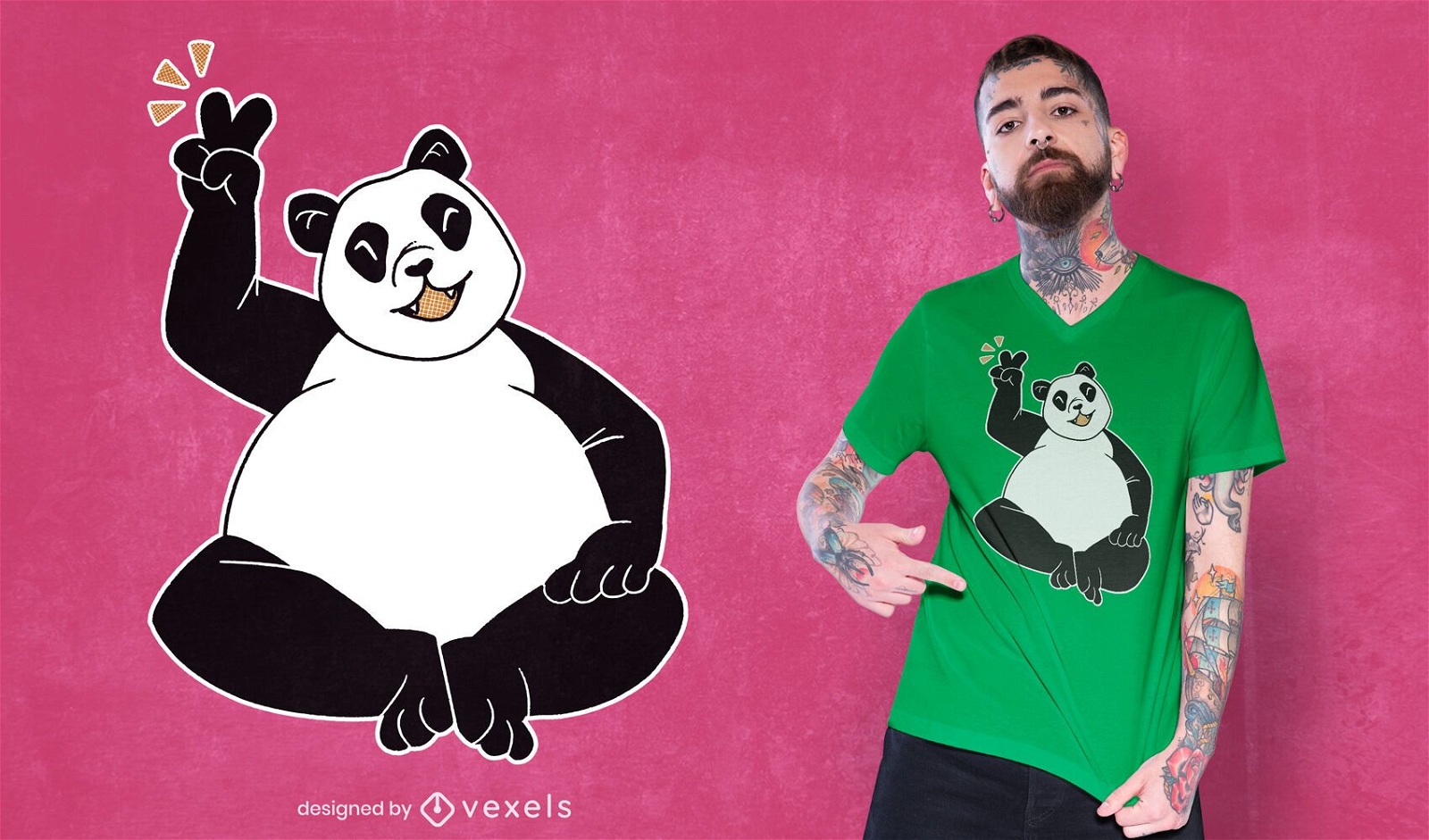 Design de camiseta do s?mbolo da paz do Panda