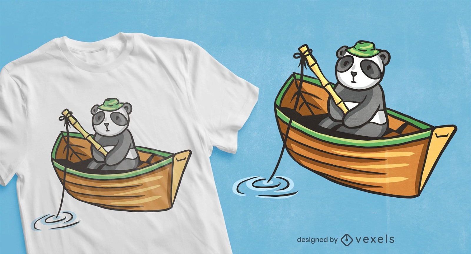 Diseño de camiseta de pesca de panda.