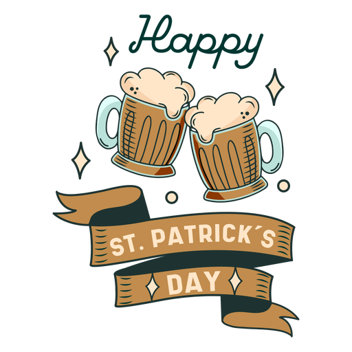 Happy St Patricks day badge PNG Design