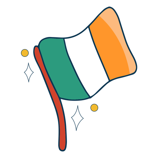 Bandera irlandesa plana Diseño PNG