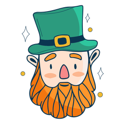 Duende irlandés tradicional plano Diseño PNG