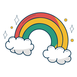 Vector Transparente Png Y Svg De Arco Iris Sobre Nubes Planas