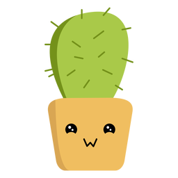 Plano cactus kawaii Diseño PNG