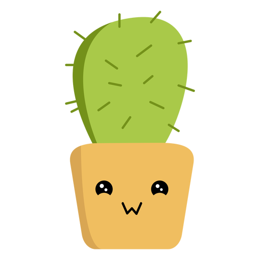 Plano cactus kawaii Diseño PNG