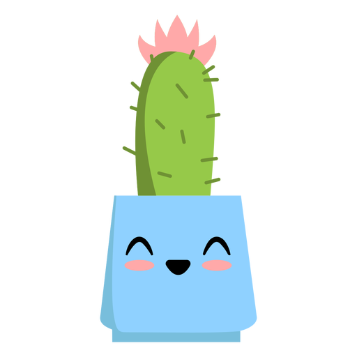 Glückliche niedliche Kaktuswohnung PNG-Design