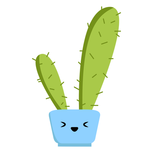 Cactus feliz plano Diseño PNG