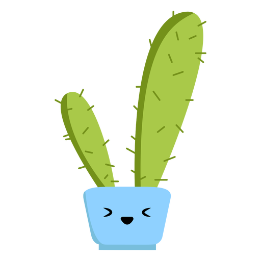 Happy cactus flat PNG Design