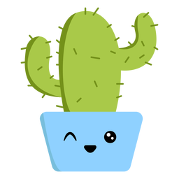 Winking cactus flat Desenho PNG