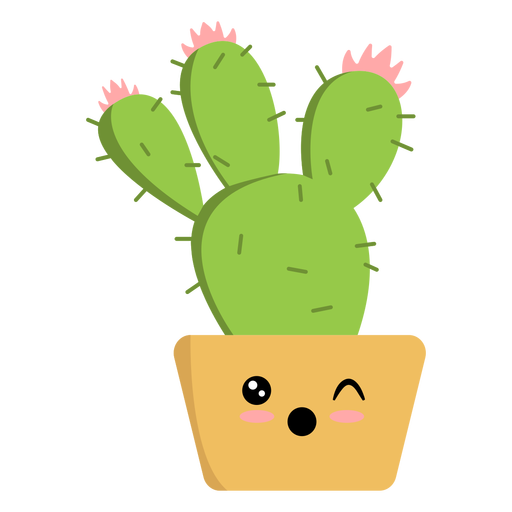 Cactus Winking Flat PNG & SVG Design For T-Shirts