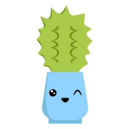 Guiño de cactus plano Diseño PNG