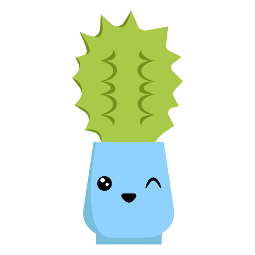 Kaktus zwinkert flach PNG-Design