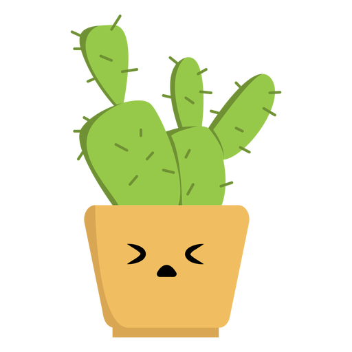Trauriger Kaktus flach PNG-Design