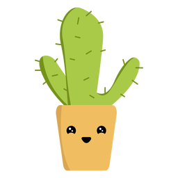 Adorable cactus flat PNG Design