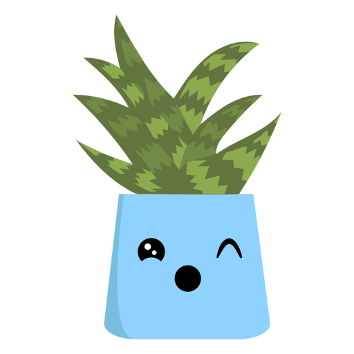 Cute cactus winking flat