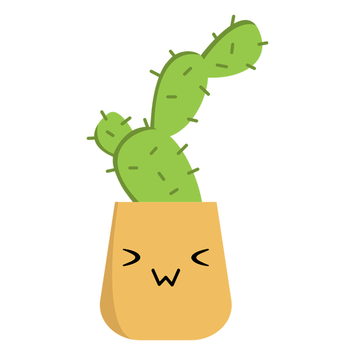 Cactus kawaii flat PNG Design