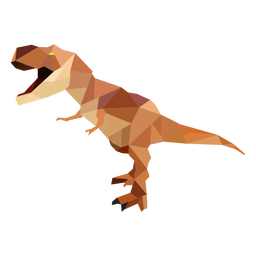Polygonal T-rex dinosaur colored PNG Design