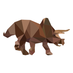 Polygonal triceratops dinosaur colored Transparent PNG