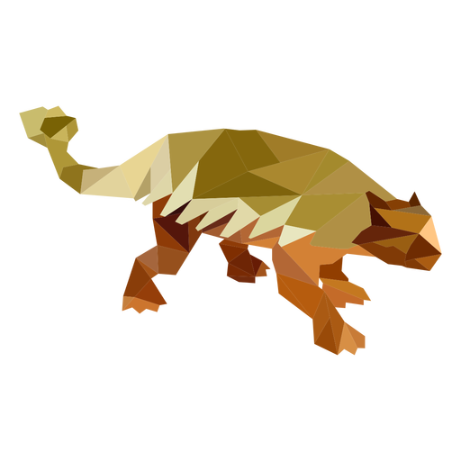 Polygonal dinosaur walking colored PNG Design