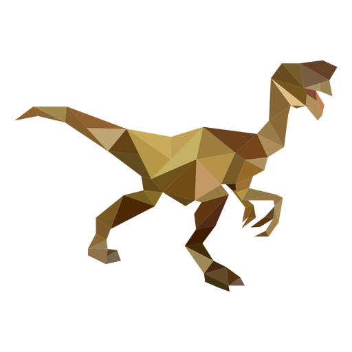 Dinossauro Velociraptor poligonal colorido Desenho PNG