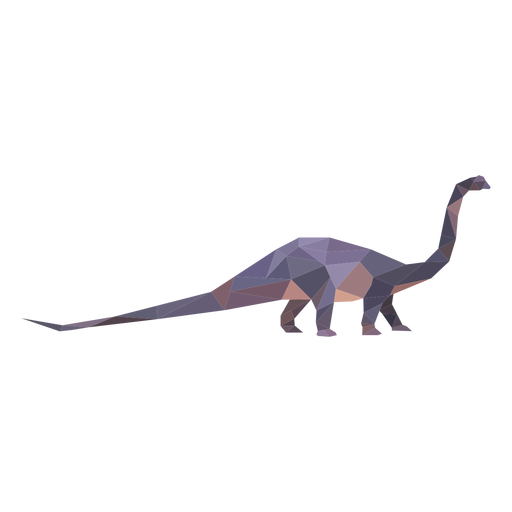 Dinosaurio braquiosaurio poligonal de color Diseño PNG