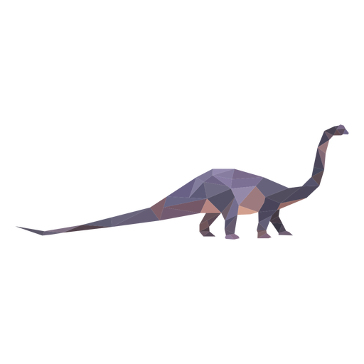 Dinossauro braquiossauro poligonal colorido Desenho PNG