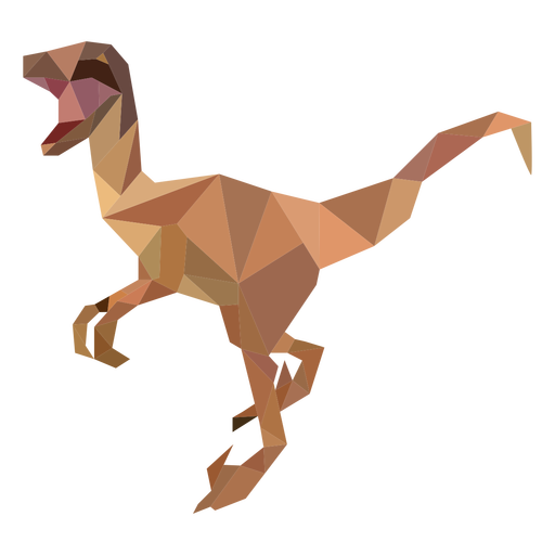 Polygonal velociraptor dinosaur colored PNG Design