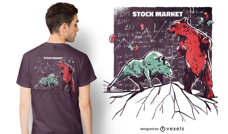 Design de camisetas do mercado de ações de animais Design de camisetas do mercado de ações de animais