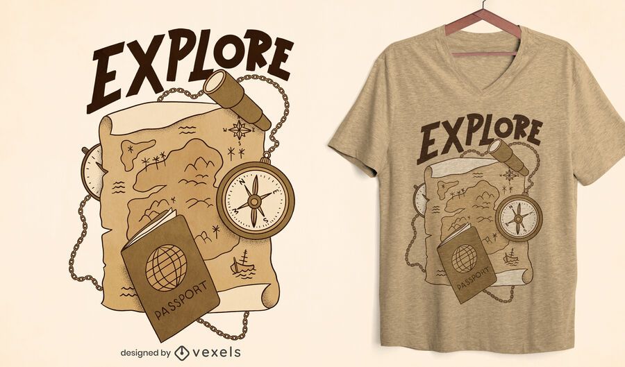 Explora el diseño de camiseta sepia Explora el diseño de camiseta sepia