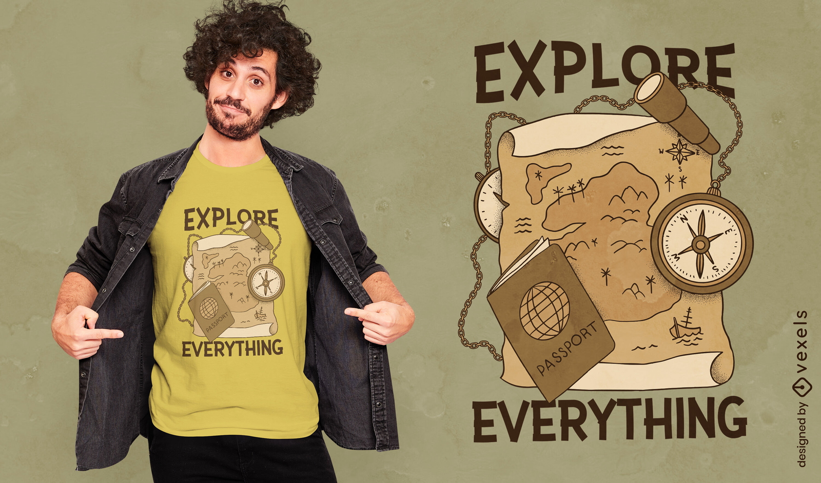 Explora el dise?o de camiseta sepia