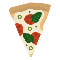Rebanada de pizza plana Transparent PNG