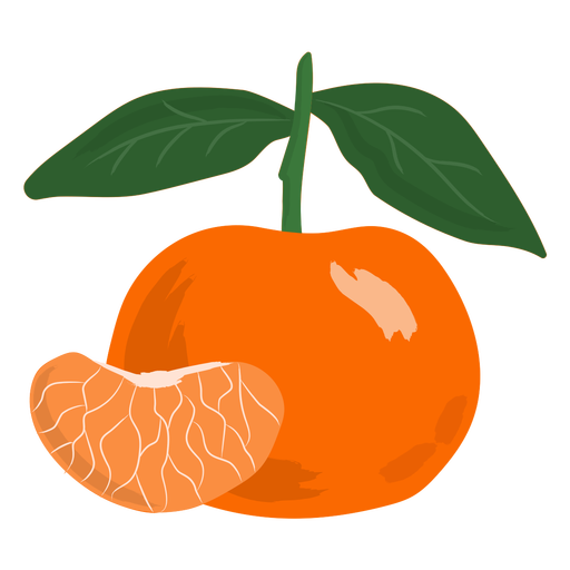 Fatia de tangerina plana Desenho PNG