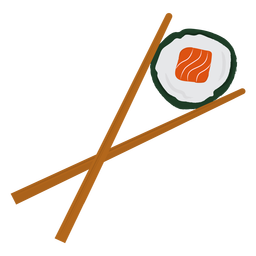 Chopsticks and sushi flat