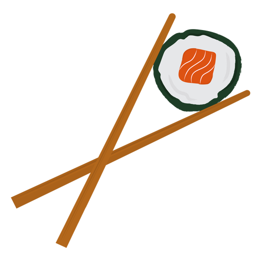 Chopsticks e sushi flat Desenho PNG