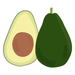 Avocado slice flat PNG Design