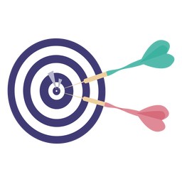 Dartscheibe und Dart flach PNG-Design