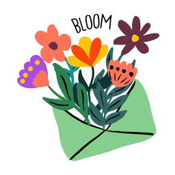 Download Envelope Blooming Flowers Flat Transparent Png Svg Vector