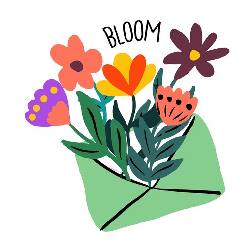 Download Envelope Blooming Flowers Flat Transparent Png Svg Vector File