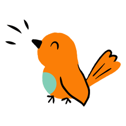 Vogel zwitschert flach PNG-Design