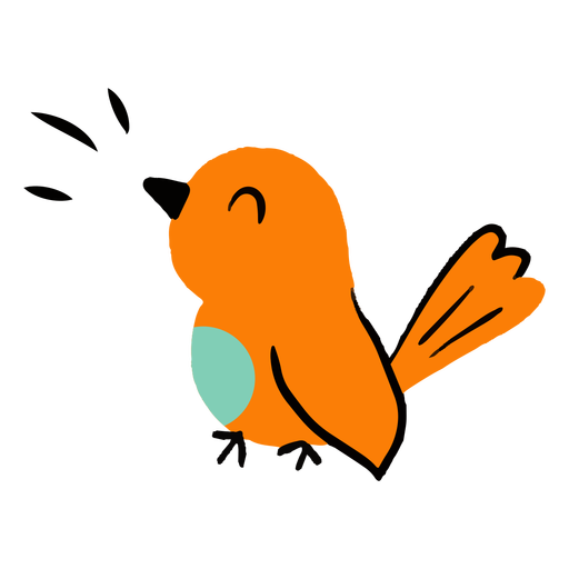 Bird chirping flat PNG Design