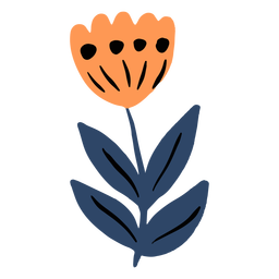 Tulipán natural plano Diseño PNG