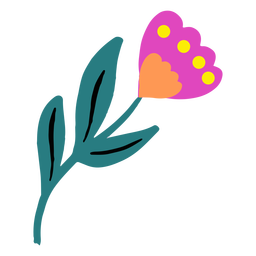Magenta flower flat PNG Design