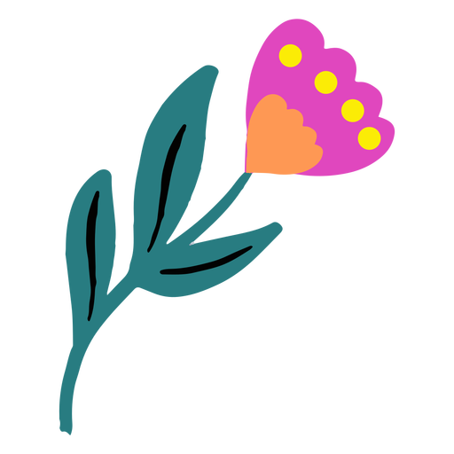 Magenta flower flat PNG Design