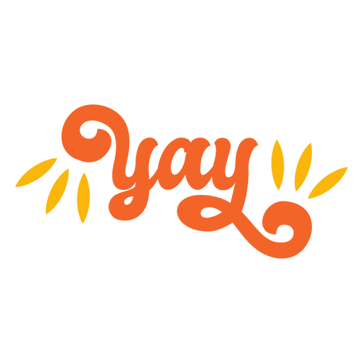 Yay lettering retro PNG Design