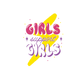 Girls support girls colorful lettering PNG Design