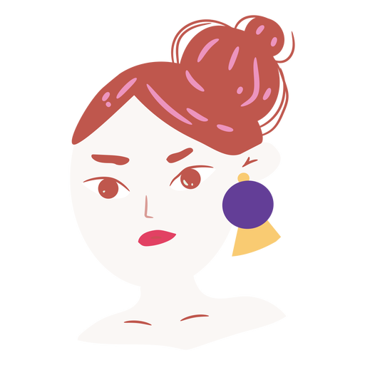 Woman character earring PNG Design