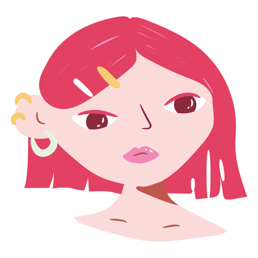 Menina de cabelo rosa liso Desenho PNG